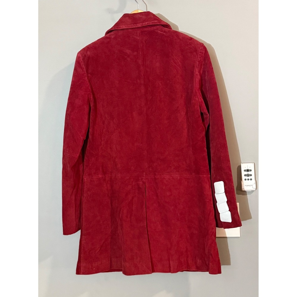 Newport News Red Suede Leather Blazer Jacket Women Size 10 - Picture 2 of 7